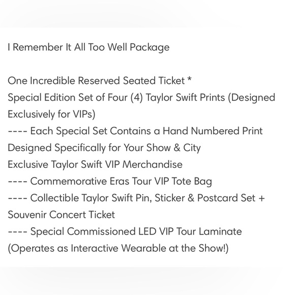 Taylor Swift The Eras Tour “I Remember It All Too Well” VIP Box - Picture 10 of 10